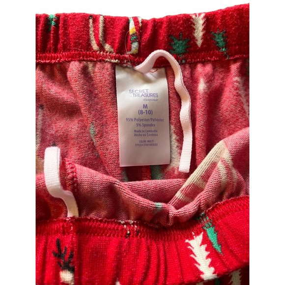 Christmas Pajamas Womens Medium 8-10 Sleepwear Oh Deer 2 pc - Picture 10 of 12